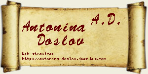 Antonina Došlov vizit kartica